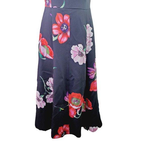 Ann Taylor Black Label Big Flower Shift Dress Open Back with Big Bow Detail Sz 2 - Picture 11 of 13